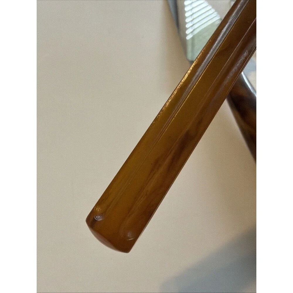 Vintage Caramel Bakelite Utensils Pie Server Ice Cream Scoop and Fork Marbling